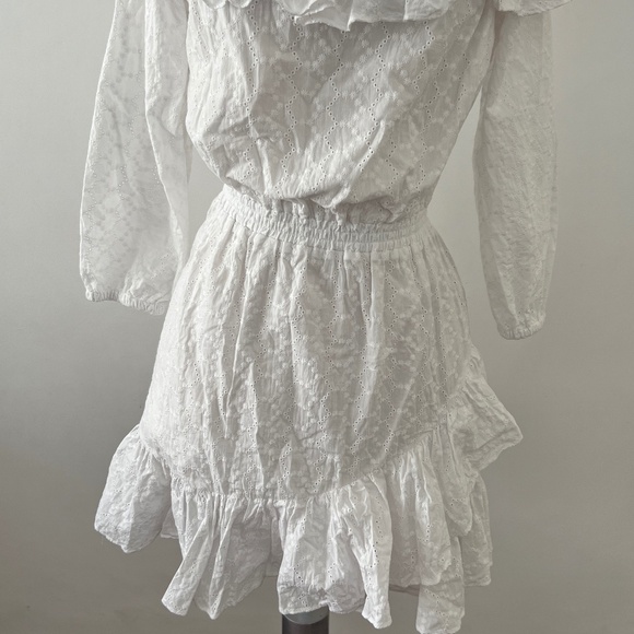 NEW MICHAEL KORS white Off The Shoulder Eyelet Dress size S - Picture 2 of 6